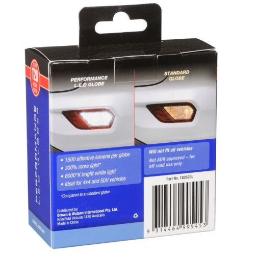 12/24V T20 HP REV LED GLOBES 2 PACK