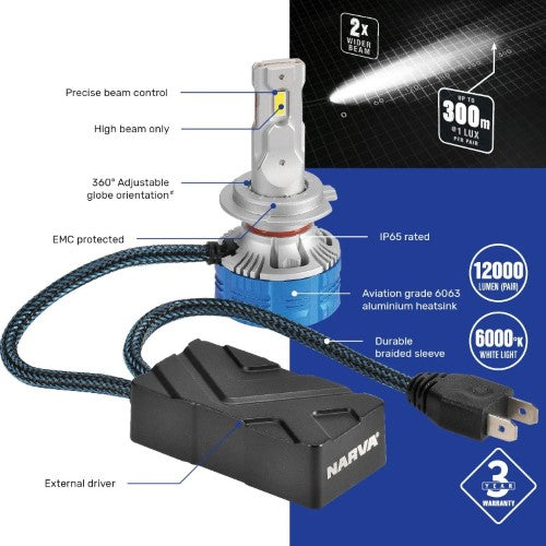 LED GEN III CONVERSION KIT HB3 12/24V HIGH BEAM ONLY - NARVA