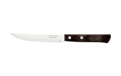 Churrasco Steak Knife Serrated Narrow Blade Polywood Brown 5", 11cm - Tramontina