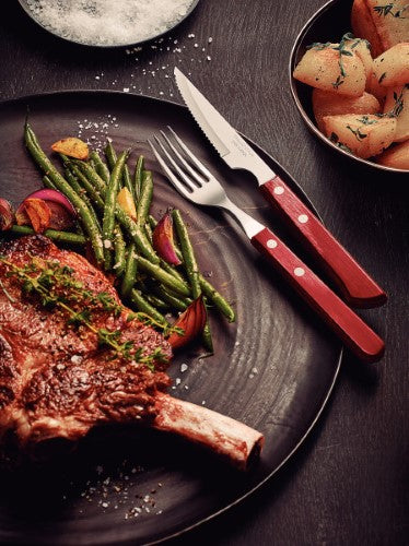 Churrasco Spanish Steak Cutlery 12 Piece Set - Red - Tramontina