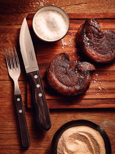 Jumbo Steak Knife with Polywood Handle 5", 12cm - Brown - Tramontina