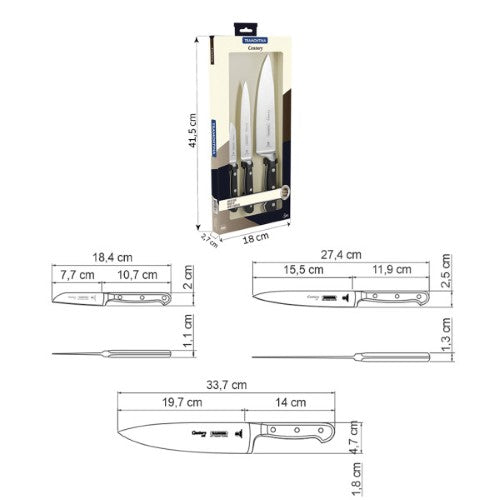 Century Knife 3 Piece Set - Tramontina