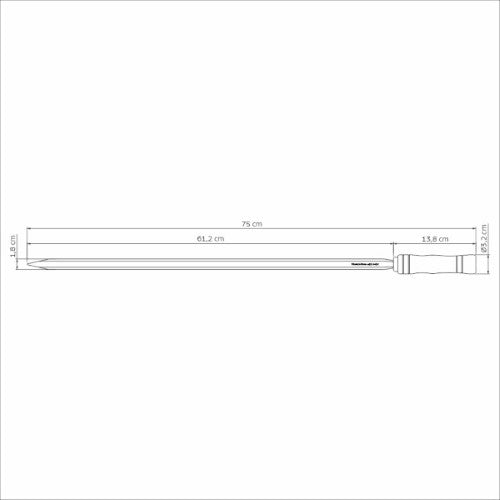 Heavy Duty Stainless Steel Skewer Wood Handle 75cm - Tramontina