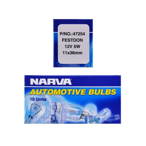 Narva - Globe 12v 5w 11x36mm Festoon Pk10