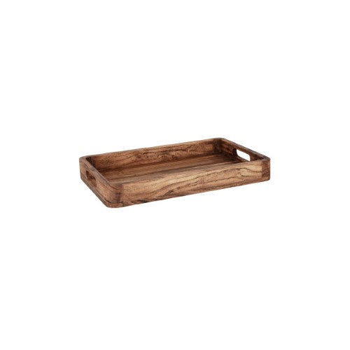 Serve Natural Acacia Rectangular Deep Tray 405x254x50mm - Chef Inox