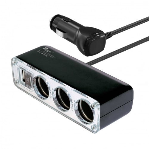 TRIPLE ACCESSORY SOCKET + USB POWER ADAPTOR