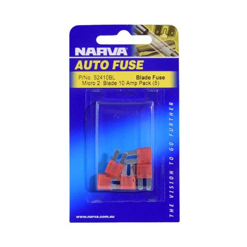 10 Amp Red Micro 2 Blade Fuse (Blister Pack Of 5)
