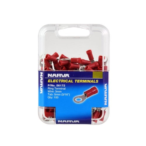 Ring Terminal - 5.0mm (Red - 100 Pack) - Narva