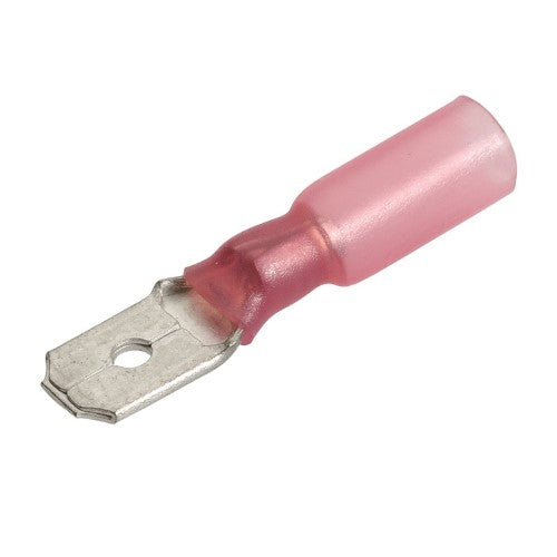 6.3 X 0.8MM ADHESIVE LINED MALE BLADE TERMINAL RED