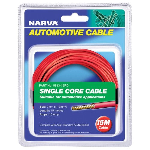 Narva - Single Core 3mm 19a 15m Red