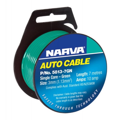 10a 3mm Green Single Core Cable (7m)