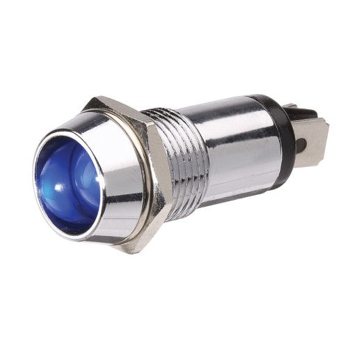 24 Volt Chrome Pilot Lamp With Blue Led