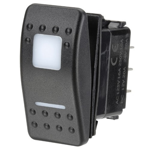 12 / 24v On / Off / On Led Illuminated Sealed Rocker Switch (Red)