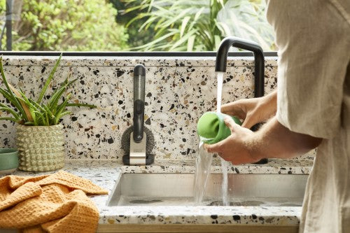 SinkTech Soap-Dispensing Dish Brush with Storage Stand - Joseph Joseph