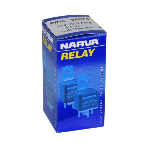 24v 10a / 5a Change-Over 5 Pin Relay With Resistor