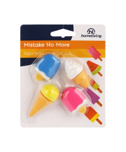 Assorted Eraser Set 4pk - Homeliving