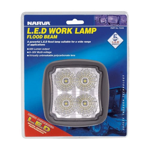 Narva - W/Lamp Led 9-64v Square 1200lm