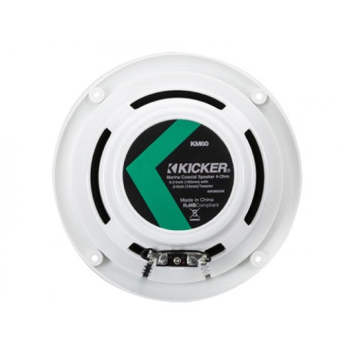 6.5IN WHITE 150W COAXIAL MARINE SPEAKER - PAIR - KICKER