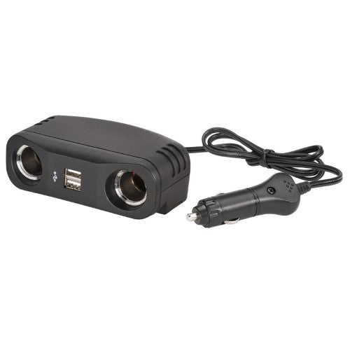 Cigarette Lighter Plug With Extended Lead Accessory Sockets And Usb Sockets
