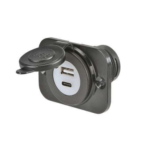 USB A / USB C SINGLE SOCKET BLACK