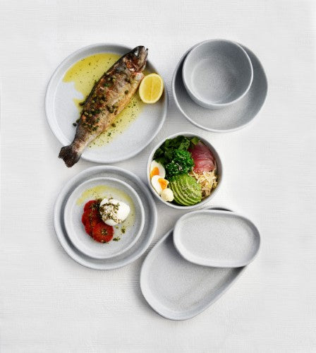 Naturals Ash Grey Oval Plate 210x135x20mm - Tablekraft - Set of 6