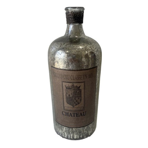 French Chateau Antique Vase - Rustic Antique Silver - 30cm