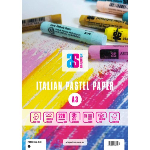 Art Spectrum Black 220gsm 15 Sheet Pastel Pads- A3