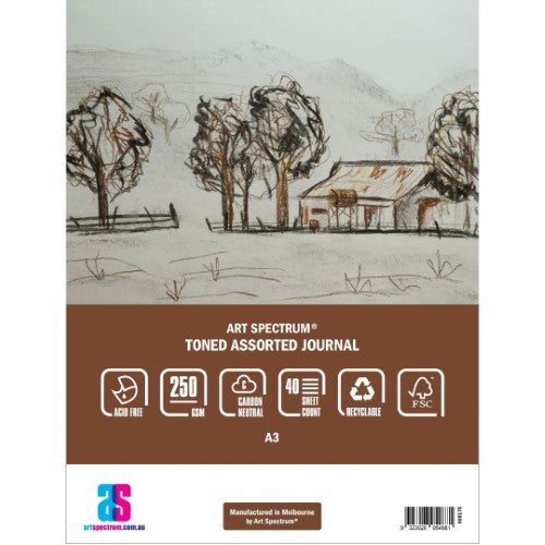 Art Spectrum Assorted 250gsm 40 Sheet Toned Pads- A3