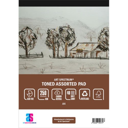 Art Spectrum Assorted 250gsm 40 Sheet Toned Pads - A4