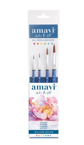 Willow Wolfe Amavi Basic Strokes Golden Taklon Brush SetStrokes Set