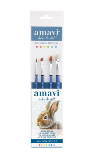 Willow Wolfe Amavi Specialty Golden Taklon Brush SetBrush Set