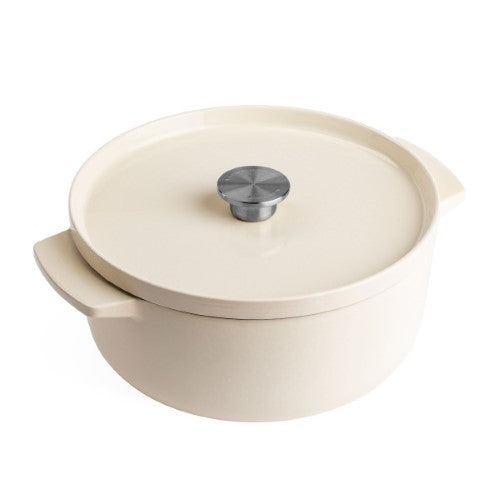 Almond Cream Covered Round Casserole 26cm/5.2L - KitchenAid