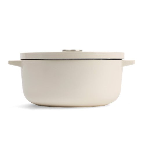 Almond Cream Covered Round Casserole 26cm/5.2L - KitchenAid
