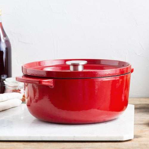 Empire Red Covered Round Casserole 26cm/5.2L - KitchenAid