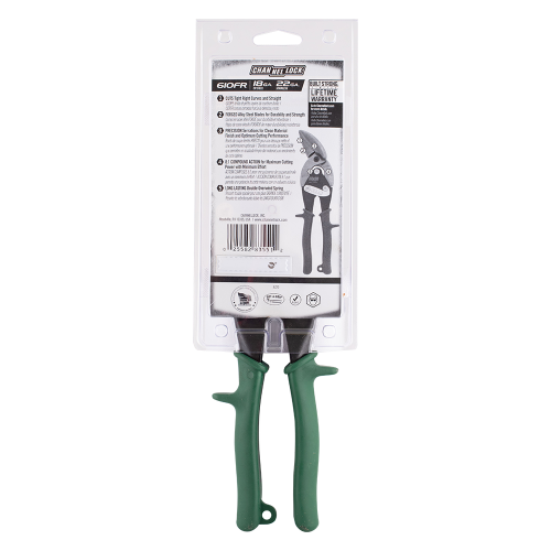 CHANNELLOCK Green Offset Aviation Snip - Right Cut