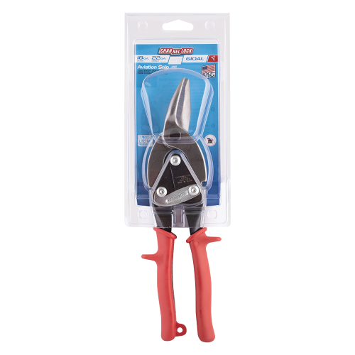 CHANNELLOCK Red Straight Aviation Snip - Left Cut