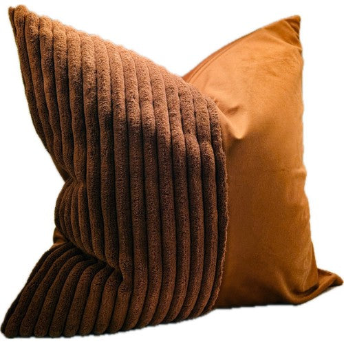 Snugg & Co. Cushion Cover - Patchwork Cushion Cover - Orange Corduroy Velvet