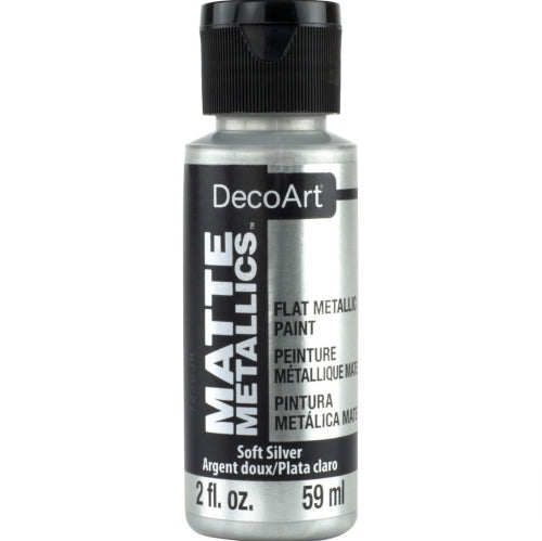 Decoart Matte Metallic Paints 59ml SOFT SILVER