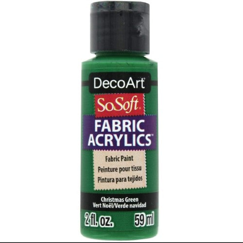 Decoart Sosoft Fabric Paints 59ml XMAS GREEN