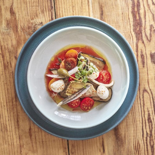 XL Plate 28cm - Powder Pink/Ivory - Emile Henry - Set of 4