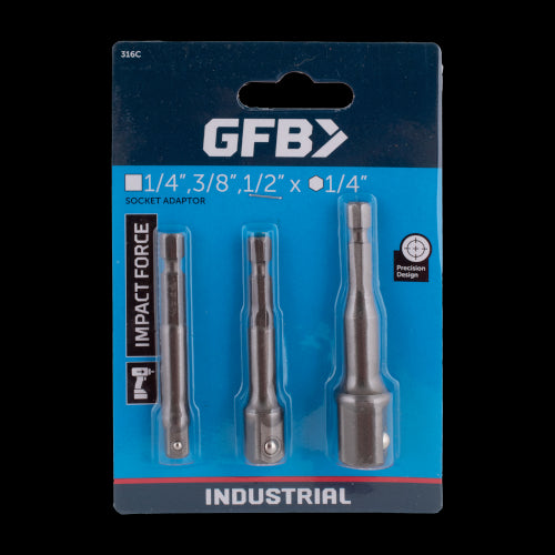 GFB 3pc Socket Adaptor Set (1/4”, 3/8”, 1/2”)