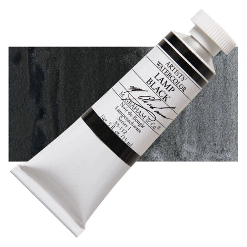 M Graham 15ml Artists' Watercolour Paints LAMP BLACK