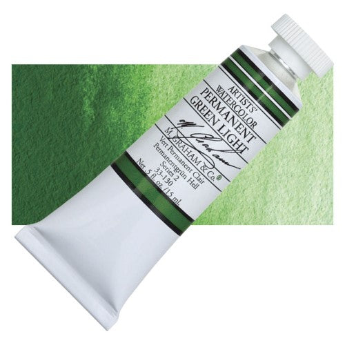 M Graham 15ml Artists' Watercolour Paints PERMANENT GREEN LIGH