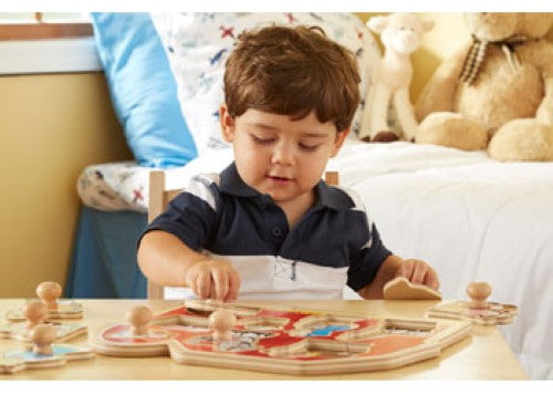 Melissa & Doug - Large Farm Jumbo Knob Puzzle - 8pc