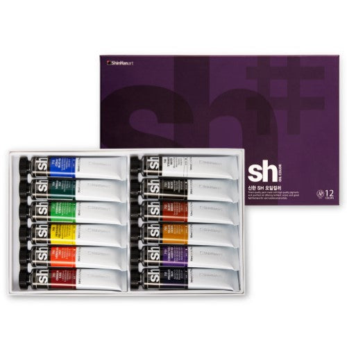 ShinHan SH 50ml Oil Colour Paints TUBE 12 COLORS SET