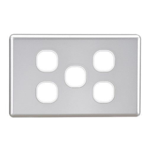 5 GANG BLANK SWITCH SILVER