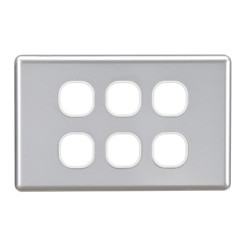 6 GANG BLANK SWITCH SILVER