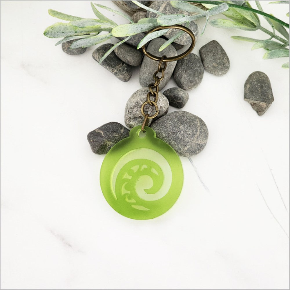 Keychain - Koru (Lime Green Satin Acrylic)