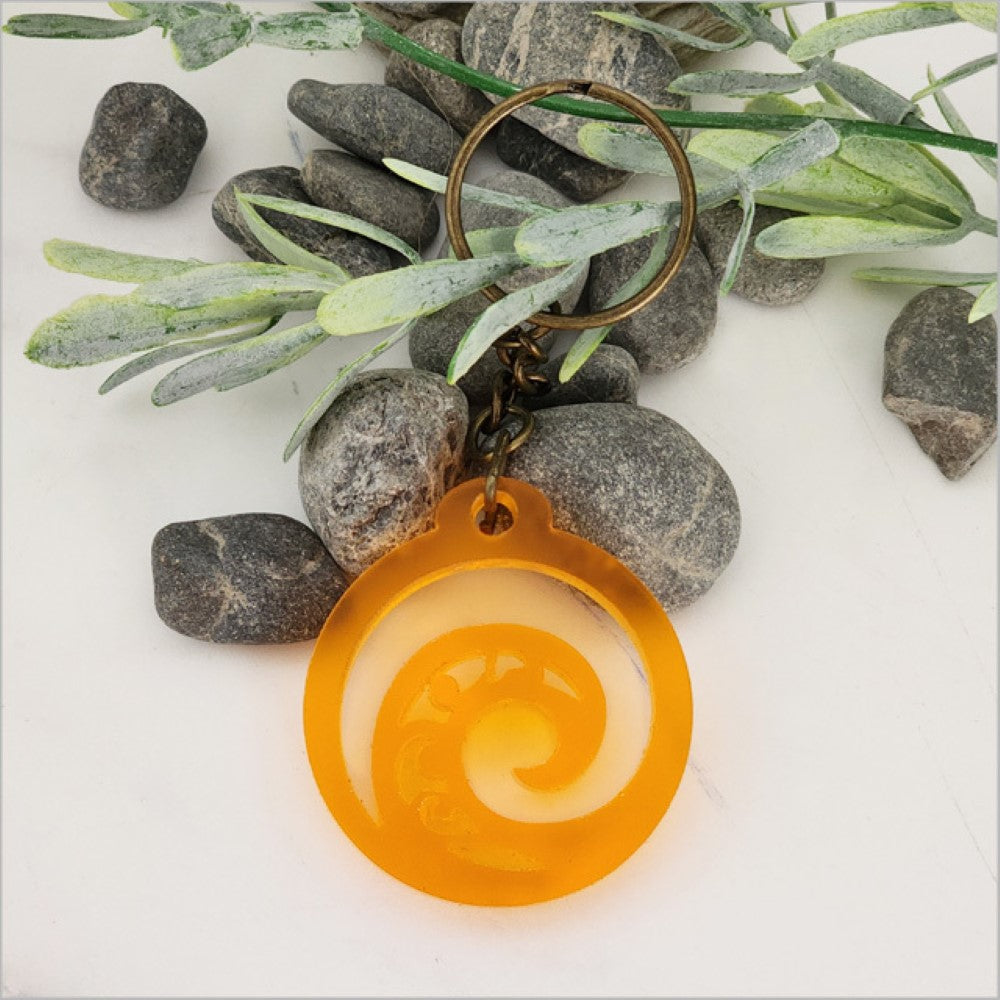 Keychain - Koru (Orange Satin Acrylic)