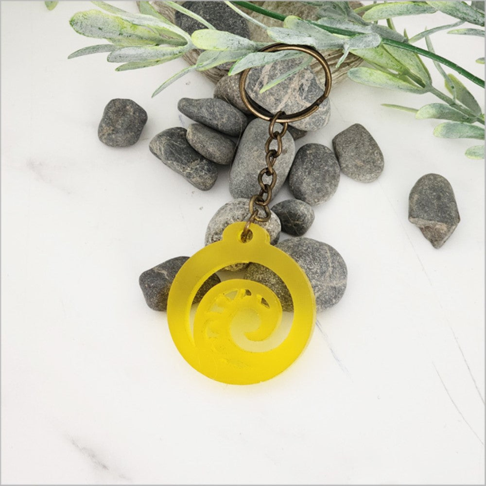 Keychain - Koru (Yellow Satin Acrylic)